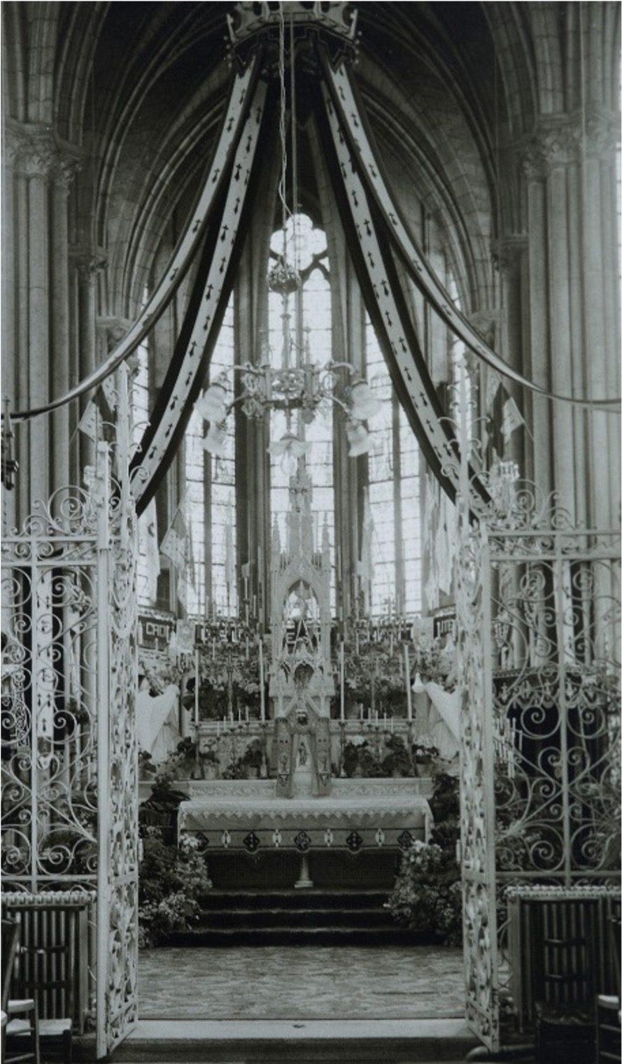 Photo d'archive en noir et blanc de la chapelle